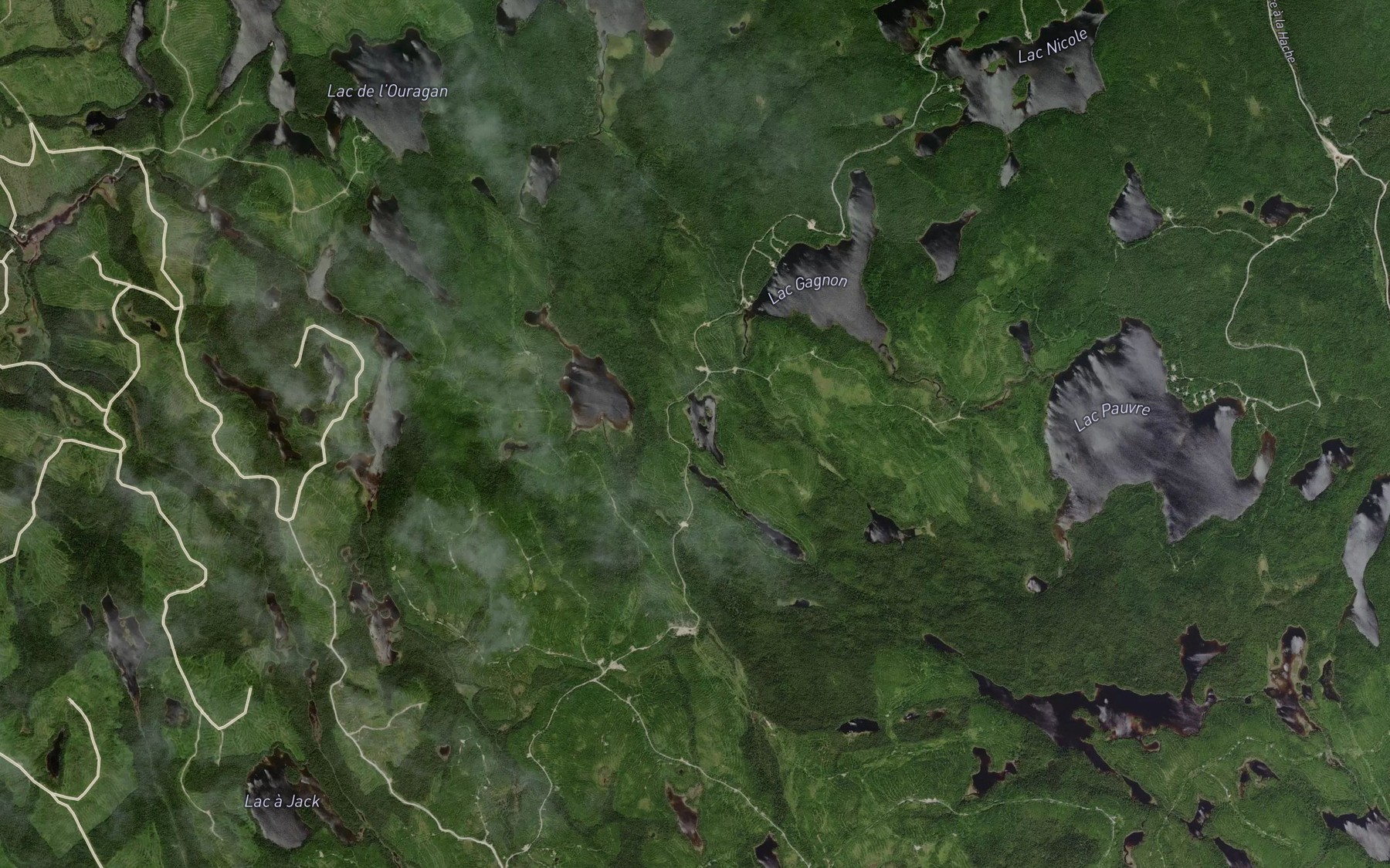 Satellite map of the Lac Nadine