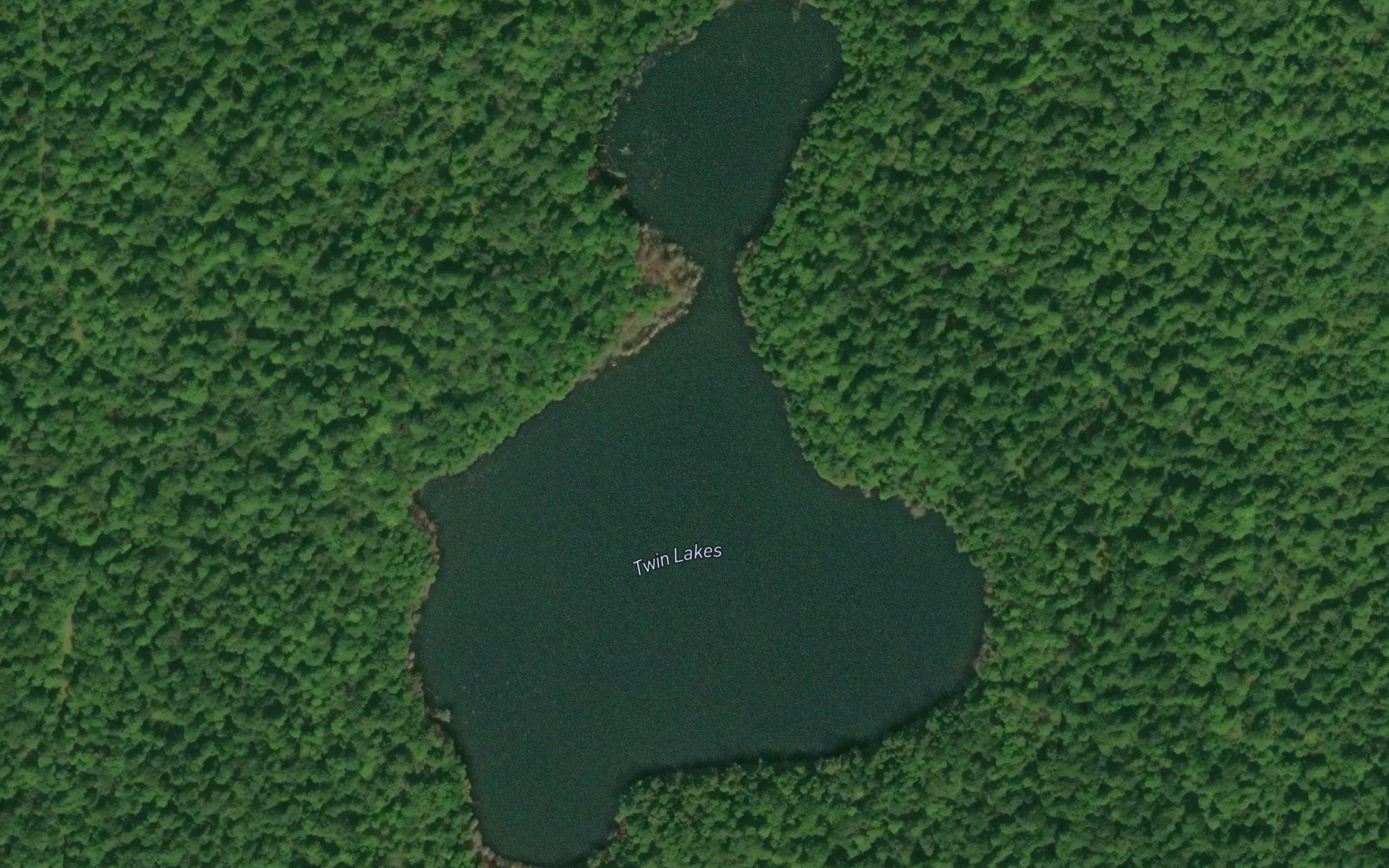 Satellite map of the Twin Lakes