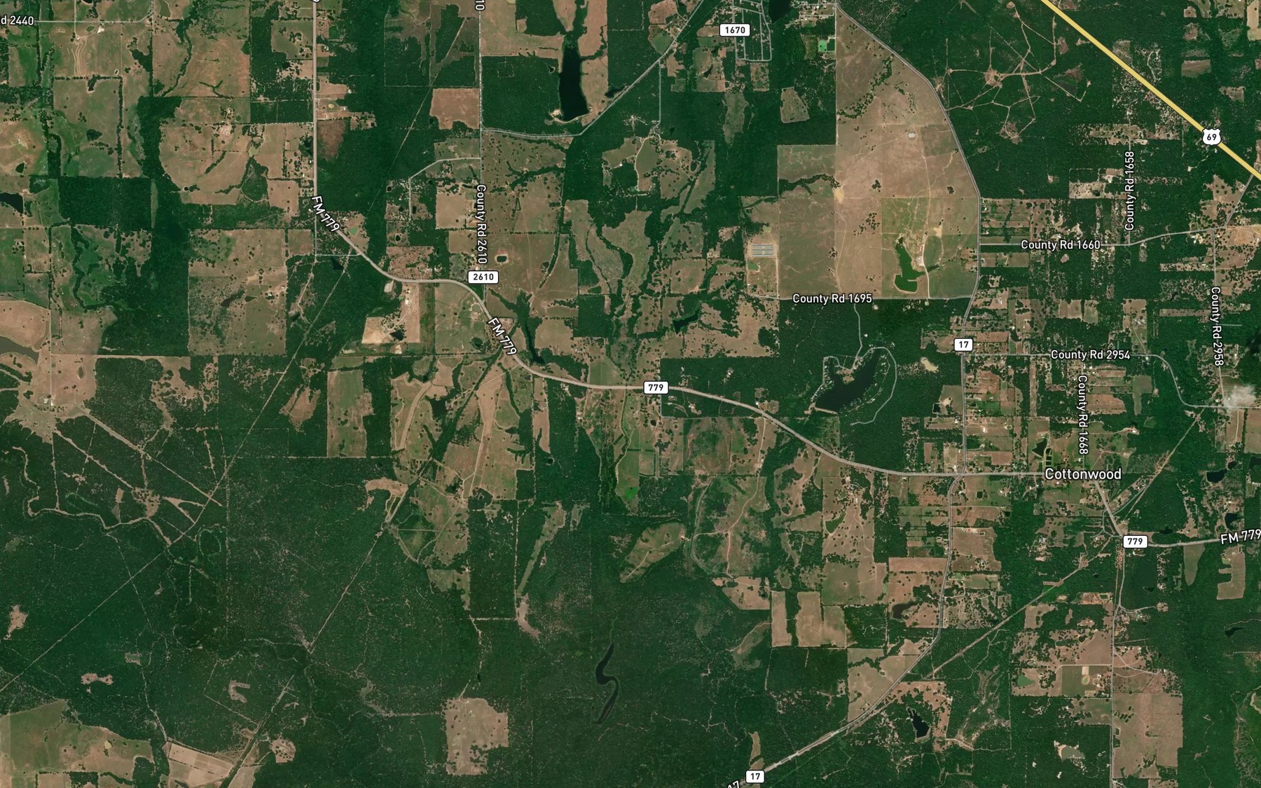 Satellite map of the Number Five Branch