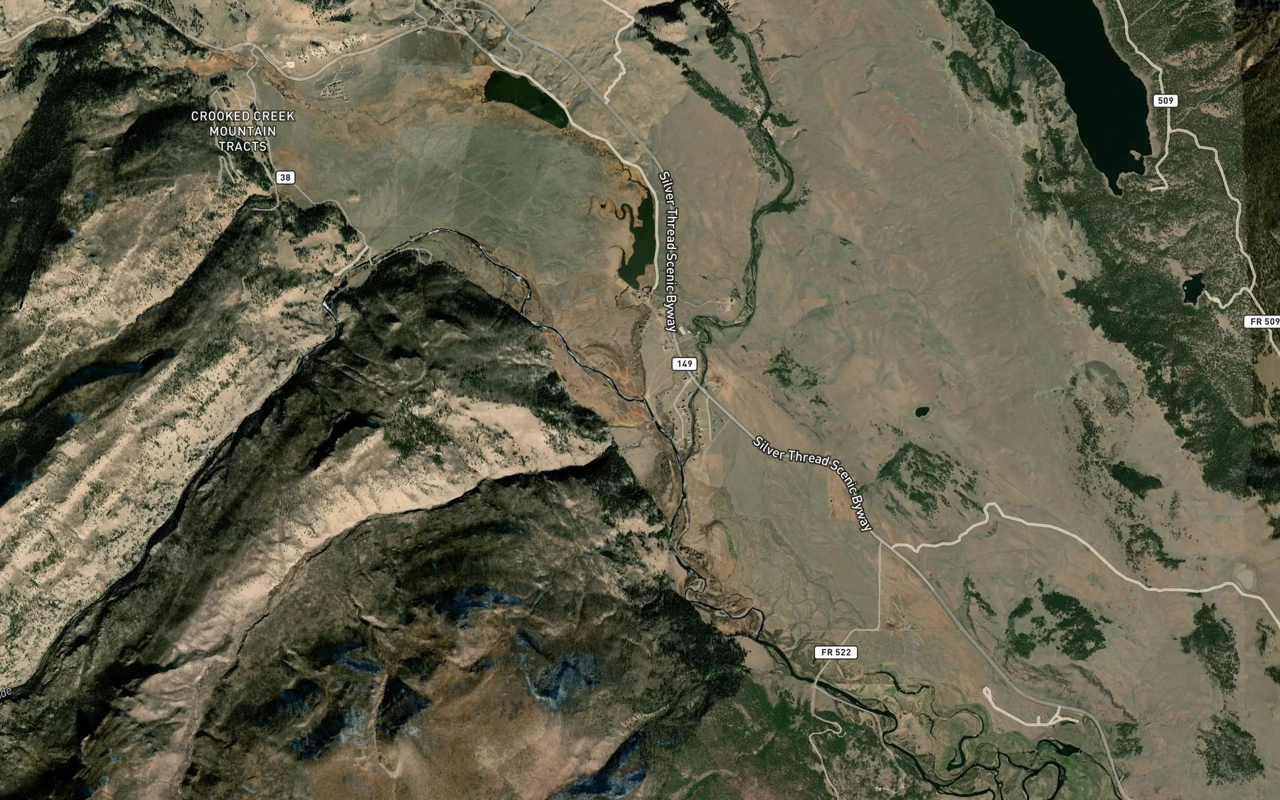 Satellite map of the Spring Creek