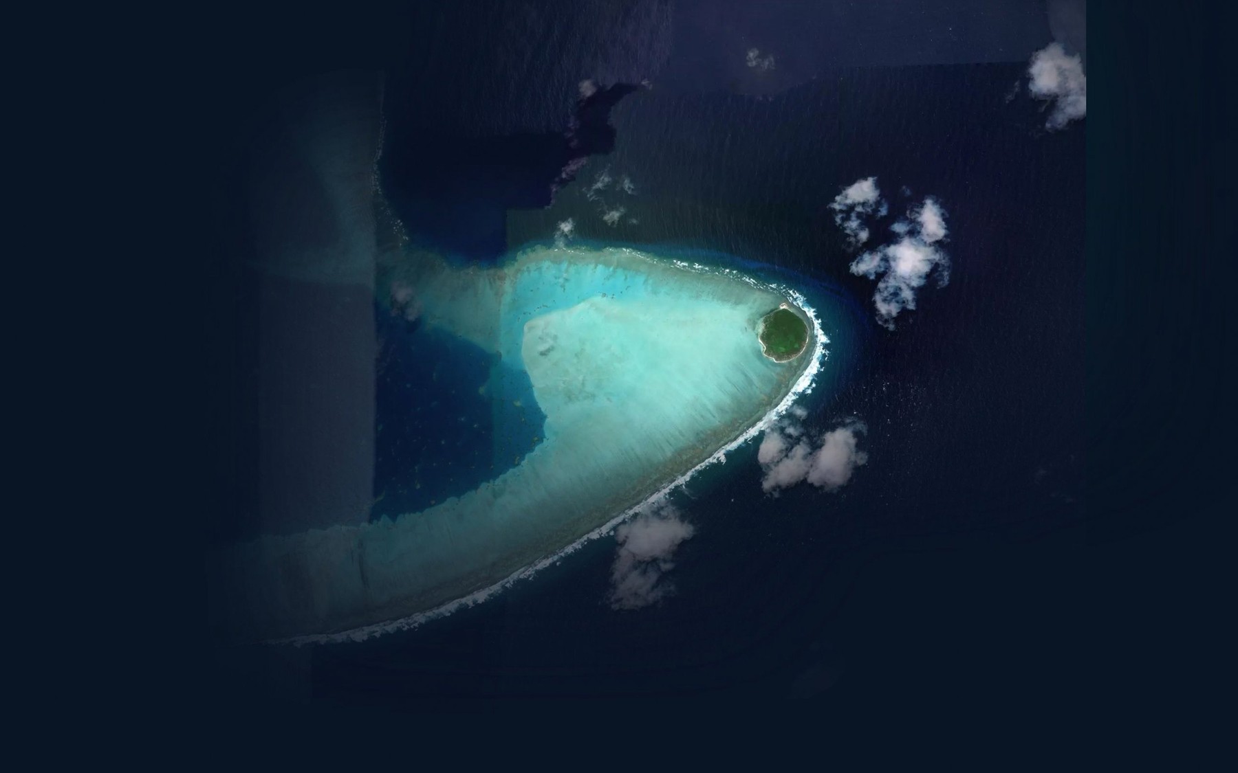 Satellite map of the Rossel Spit