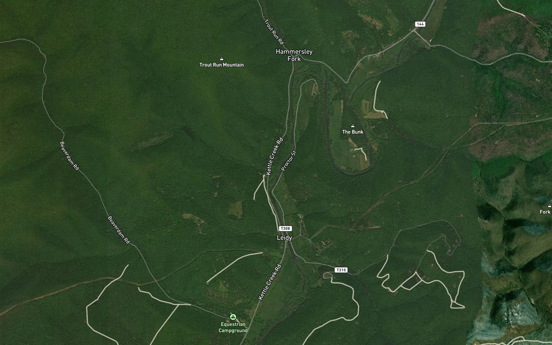Satellite map of the Walters Run