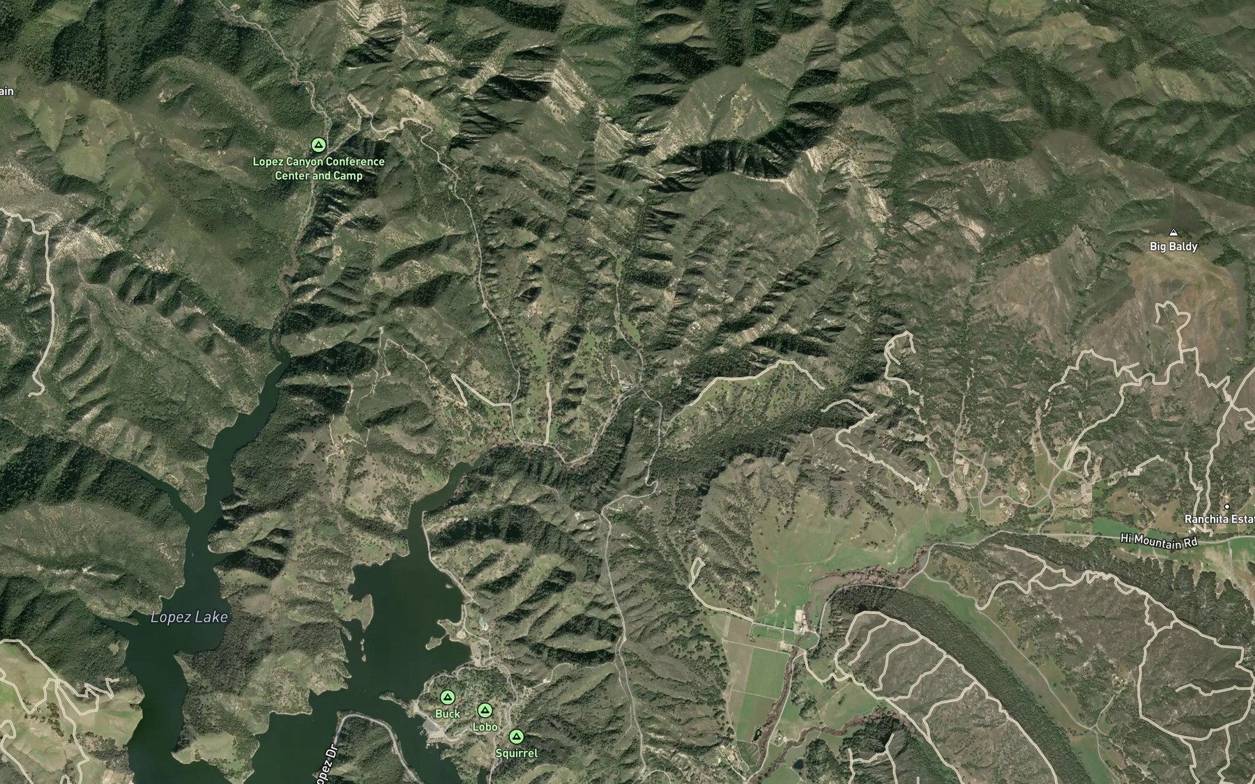 Satellite map of the Dry Creek