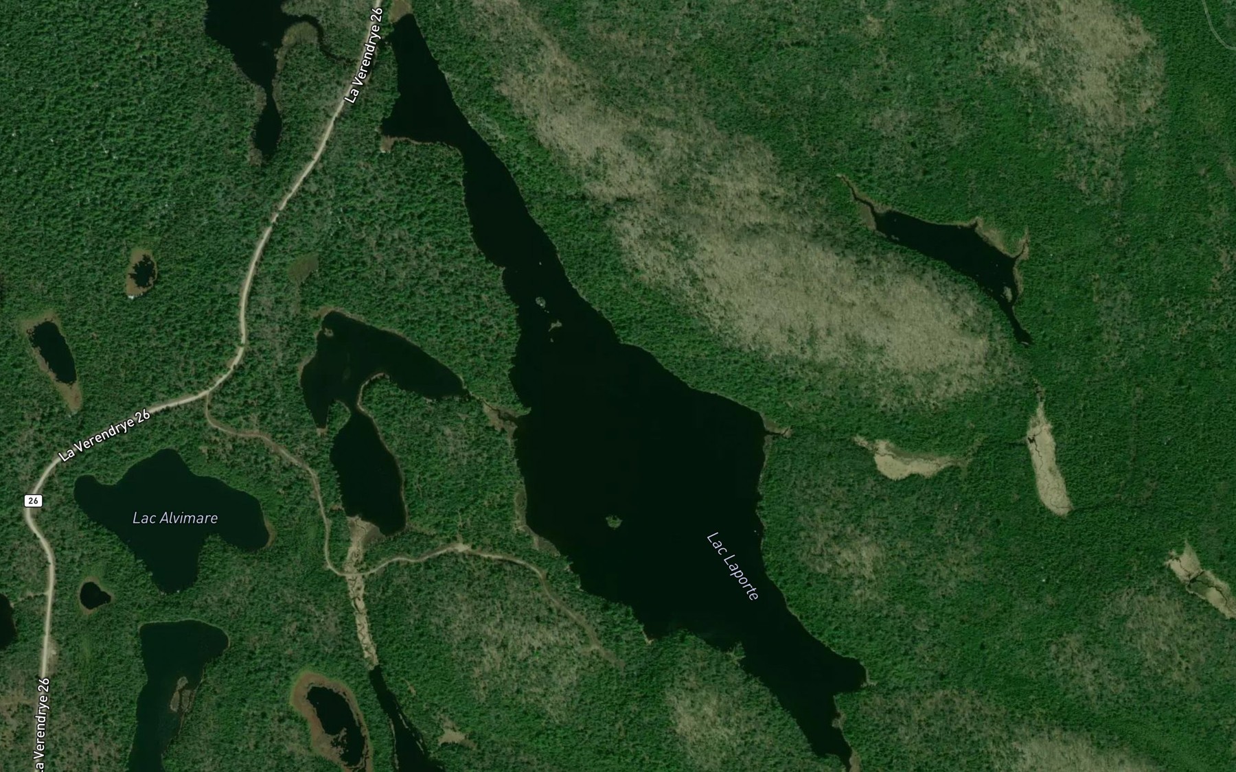 Satellite map of the Lac Laporte