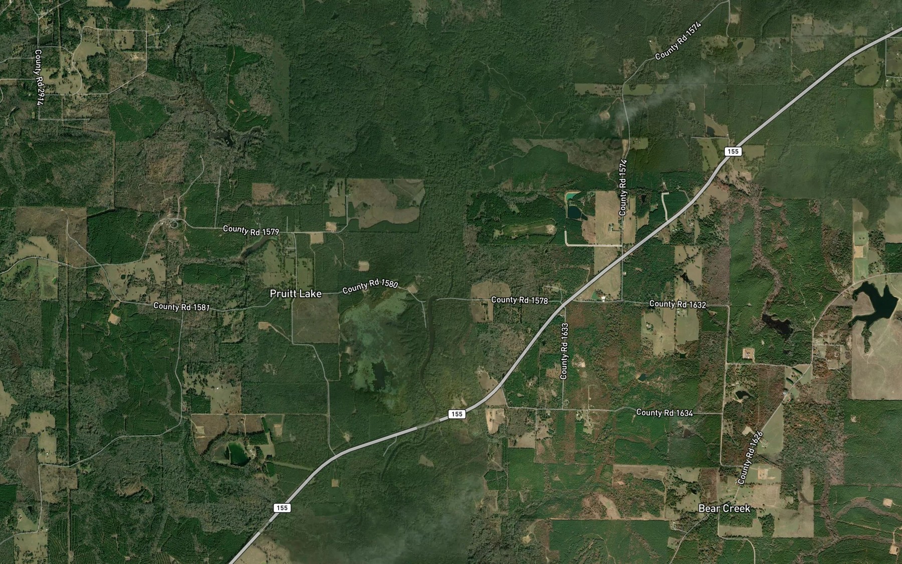 Satellite map of the Blue Lake