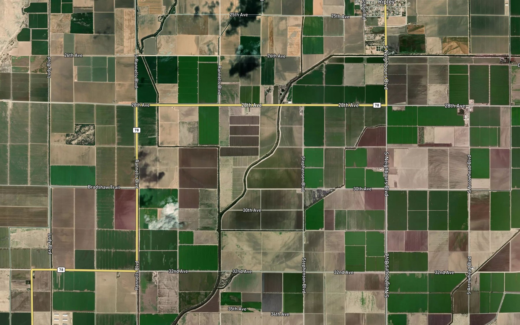 Satellite map of the Palo Verde Lagoon