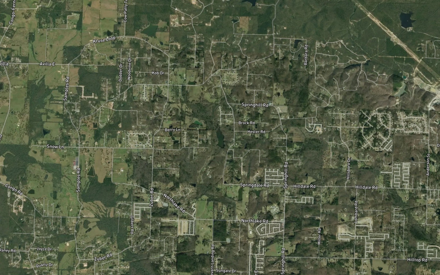 Satellite map of the Hester Lake