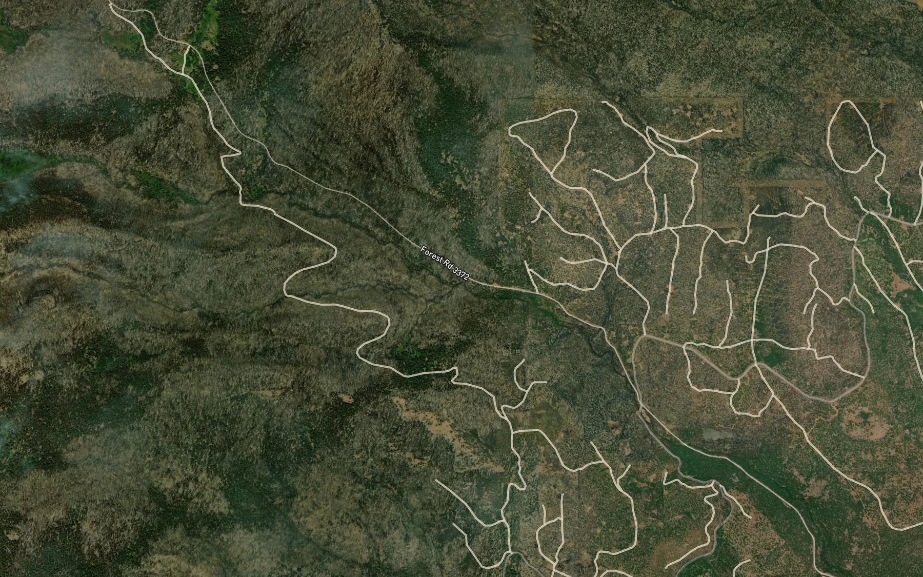 Satellite map of the Cougar Creek
