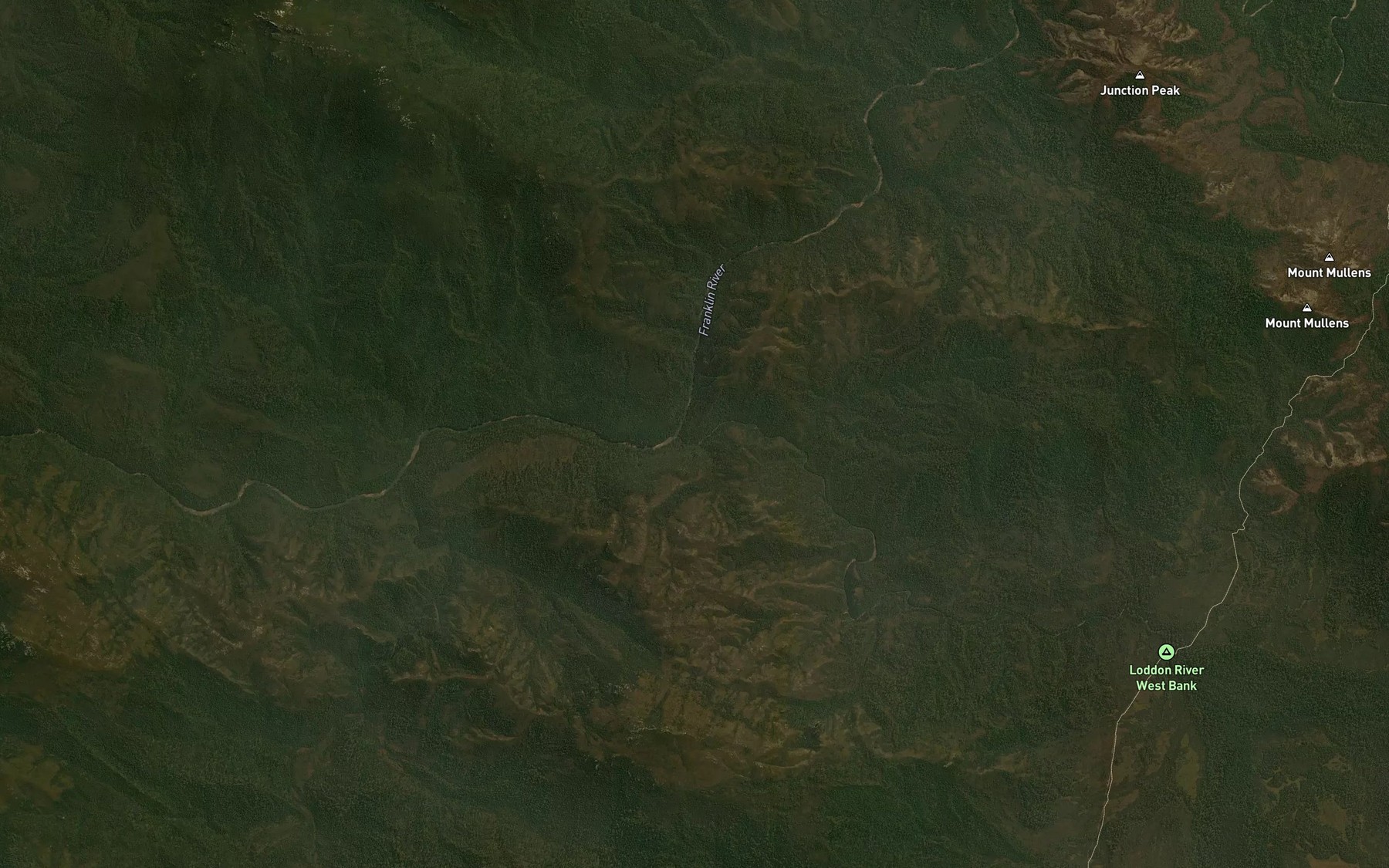 Satellite map of the Loddon River