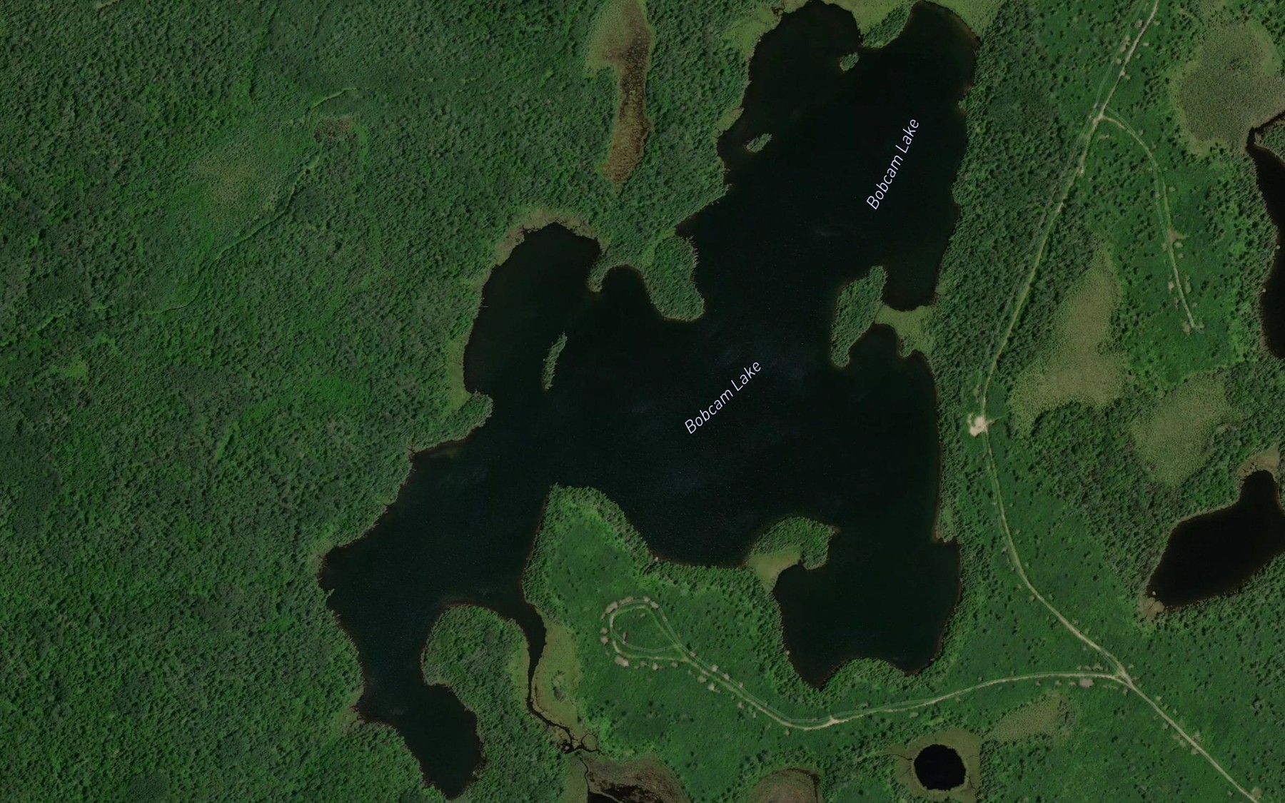 Satellite map of the Bobcam Lake