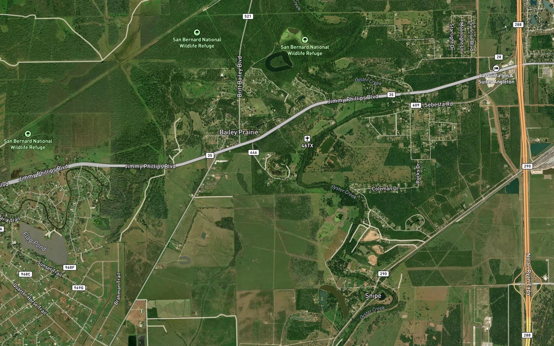 Satellite map of the Collins Lake