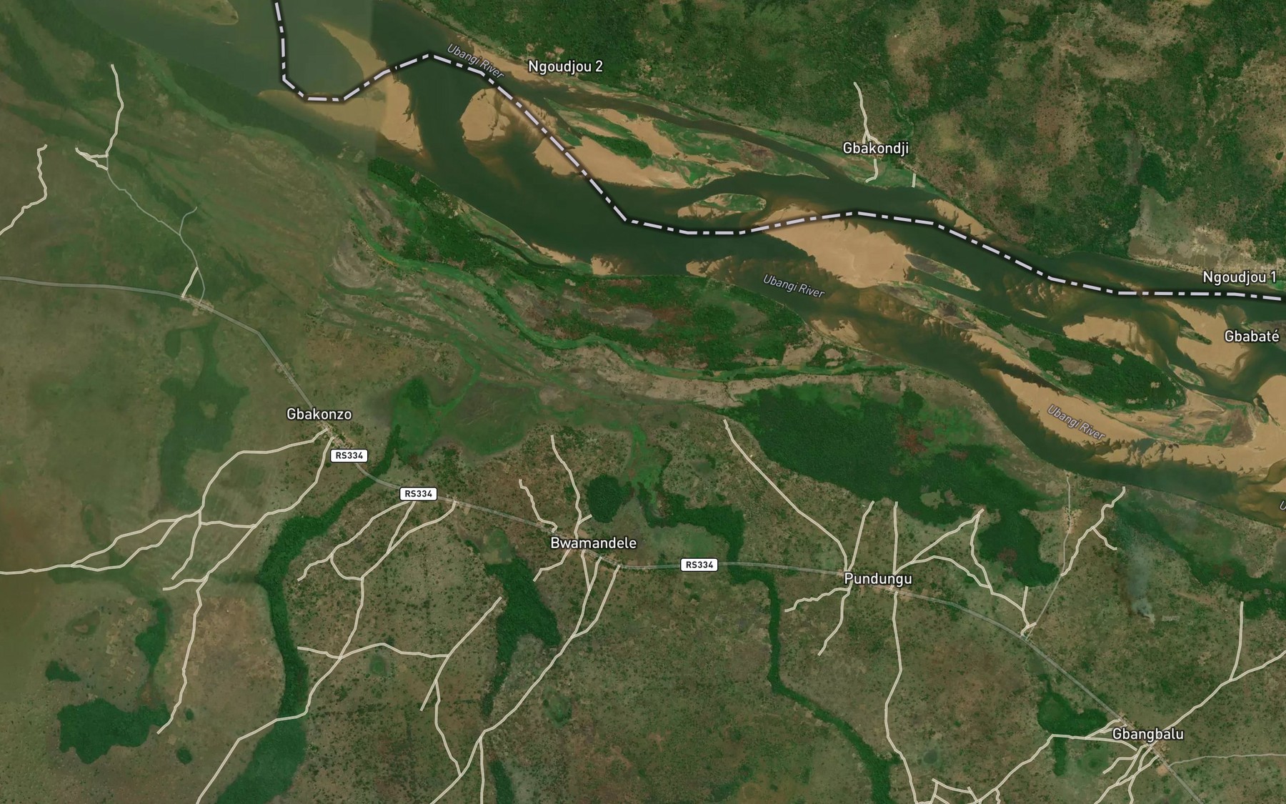 Satellite map of the Bame