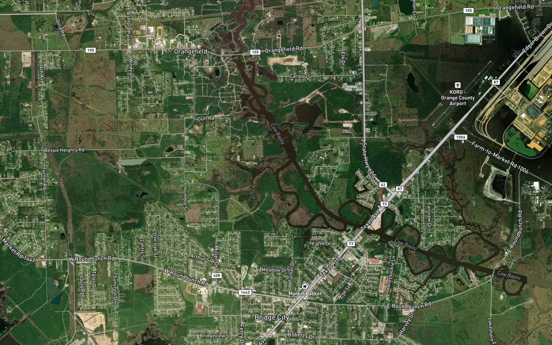 Satellite map of the Marie Gully