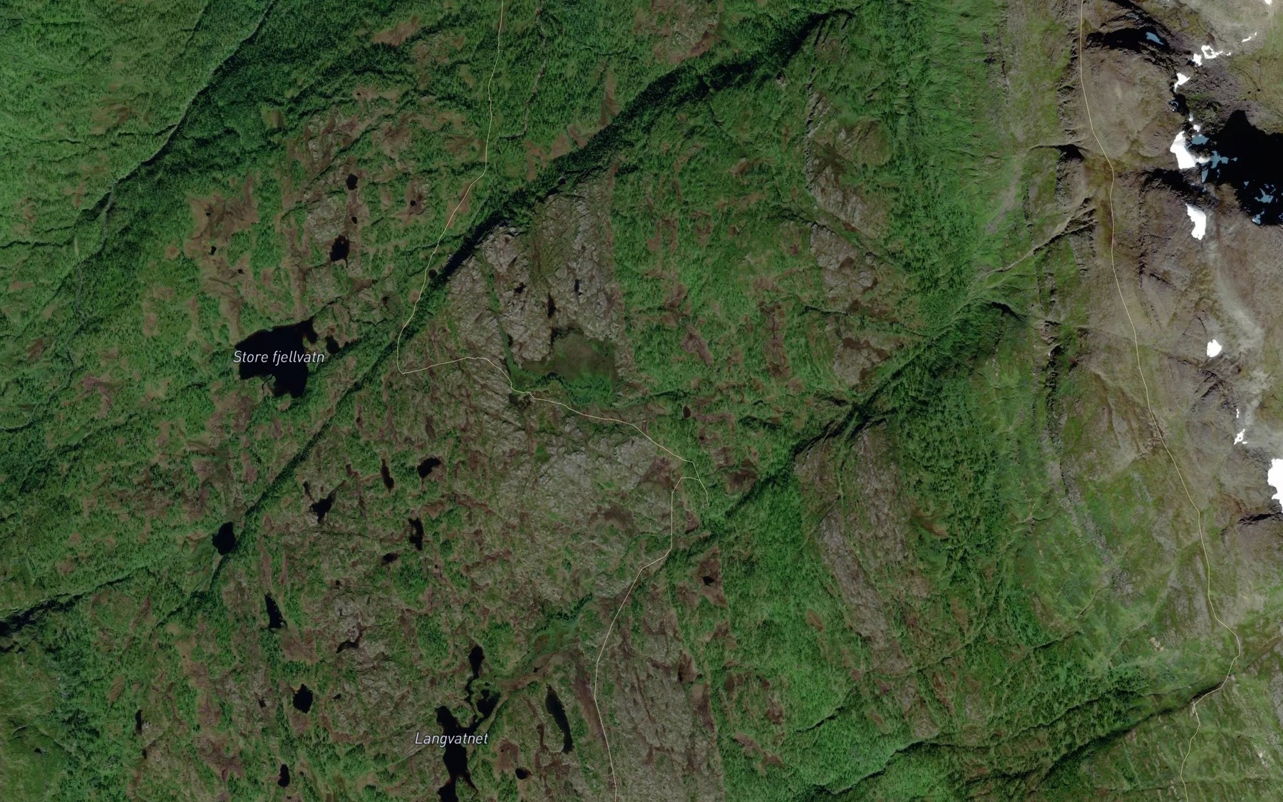Satellite map of the Gammeldalselva