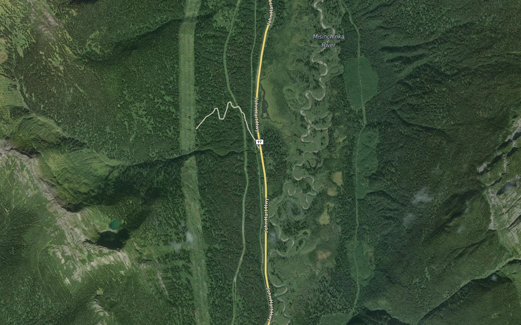 Satellite map of the Rolston Creek