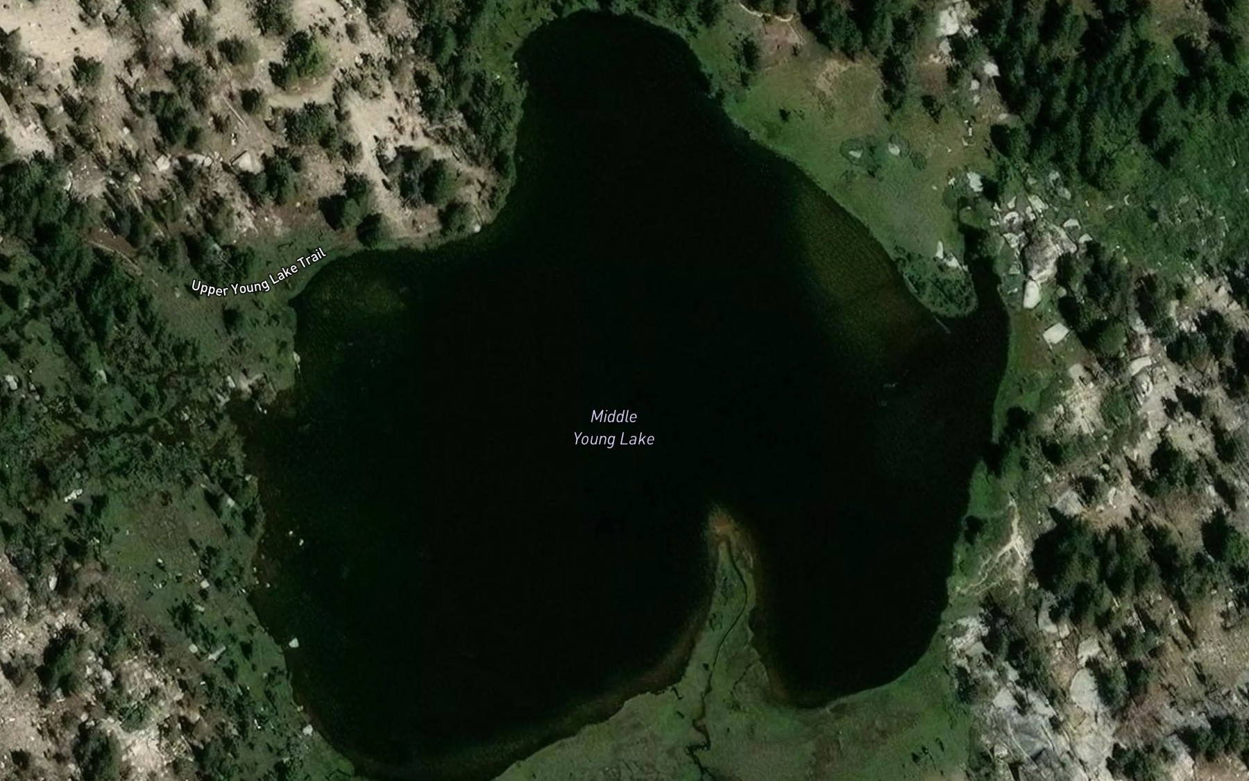 Satellite map of the Young Lakes