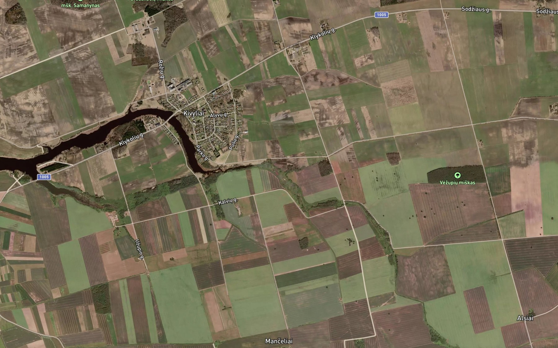 Satellite map of the Vezupis
