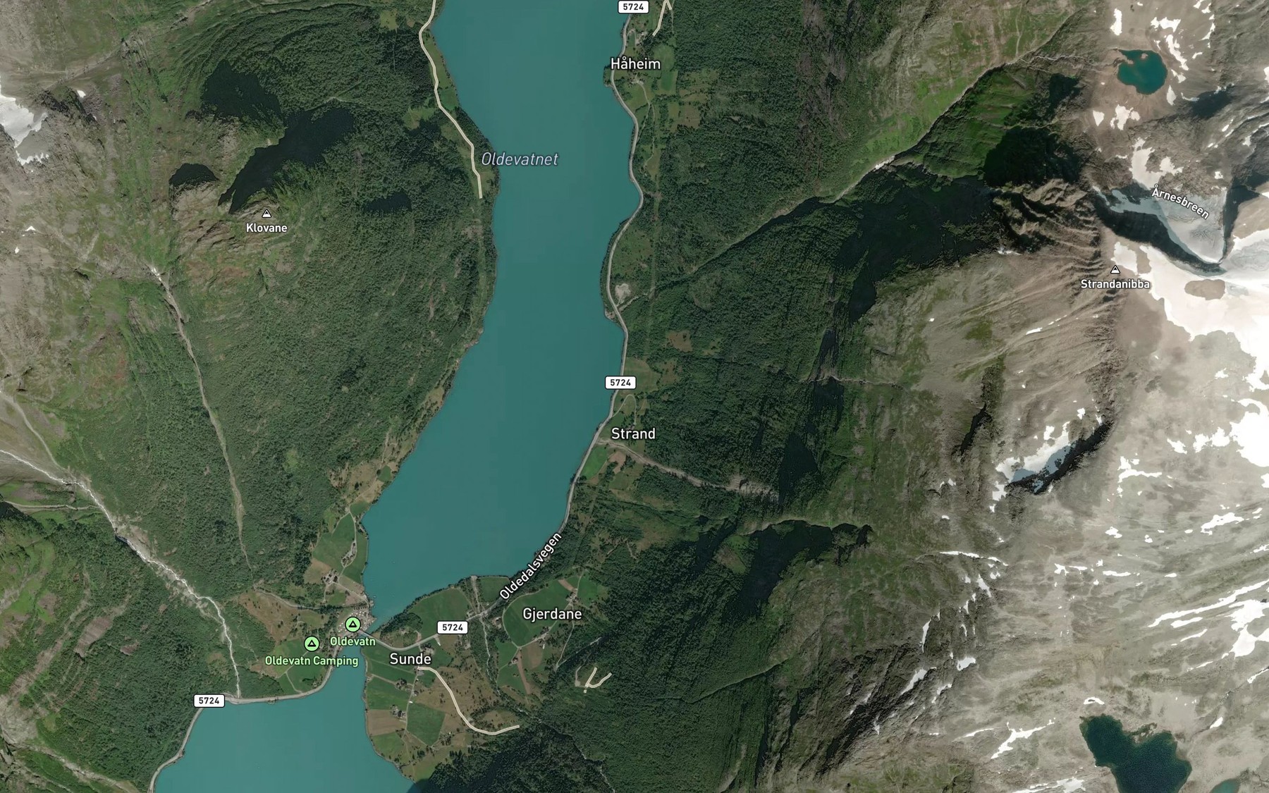 Satellite map of the Kvernelva