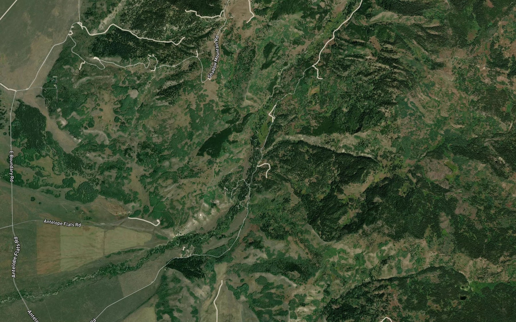 Satellite map of the South Fork Ditch Creek