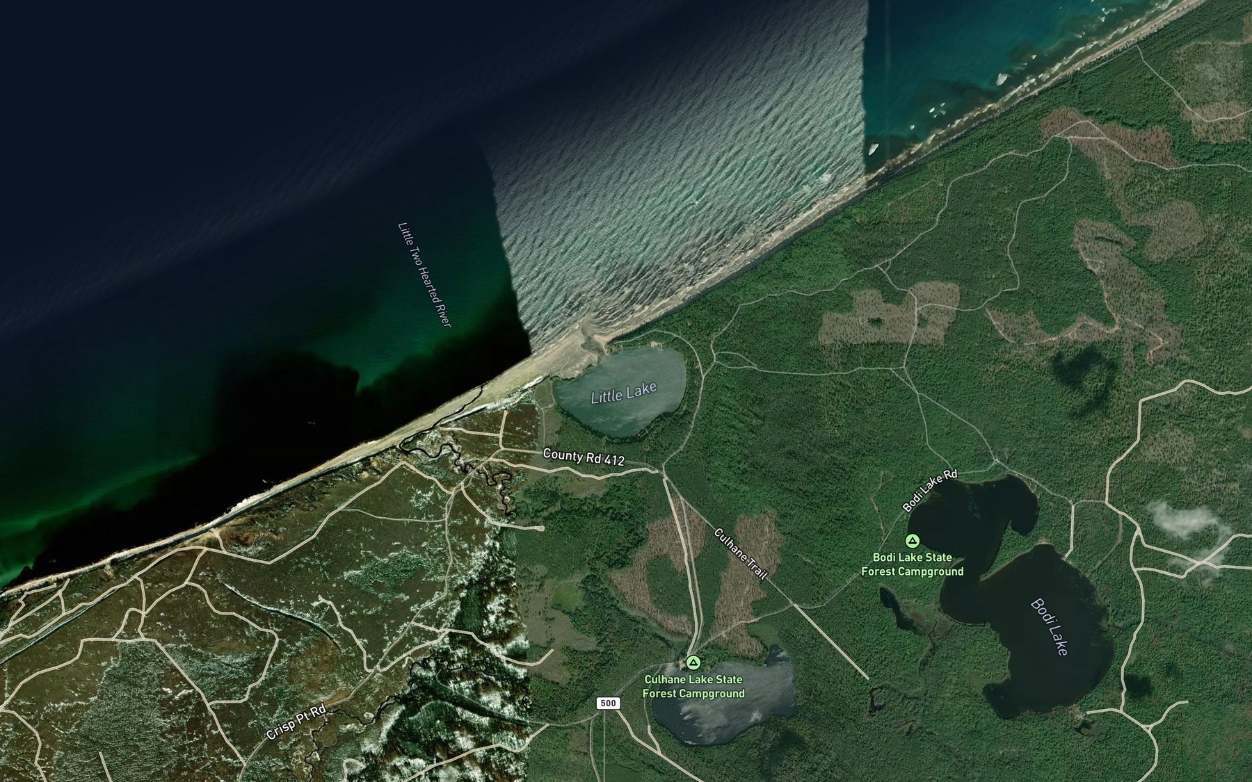 Satellite map of the Little Lake