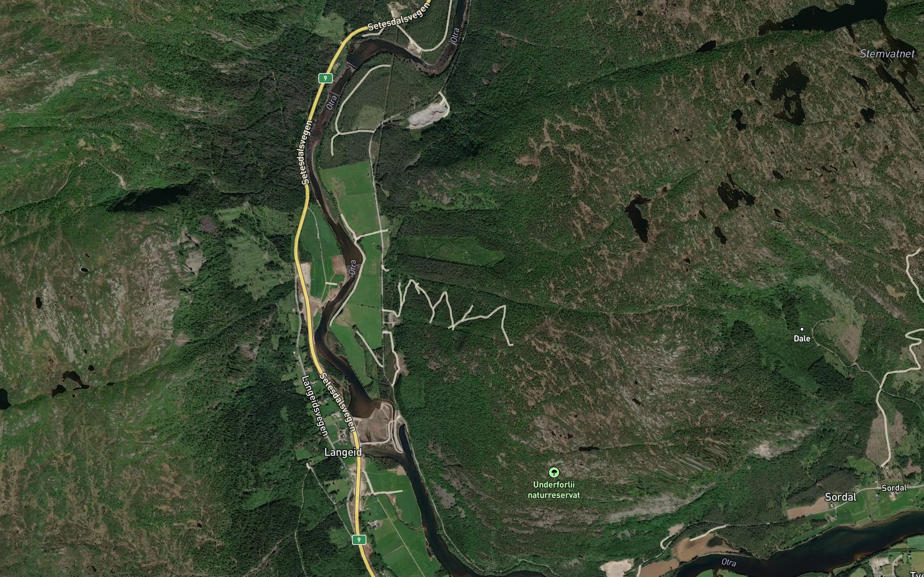 Satellite map of the Noveltjornbekken