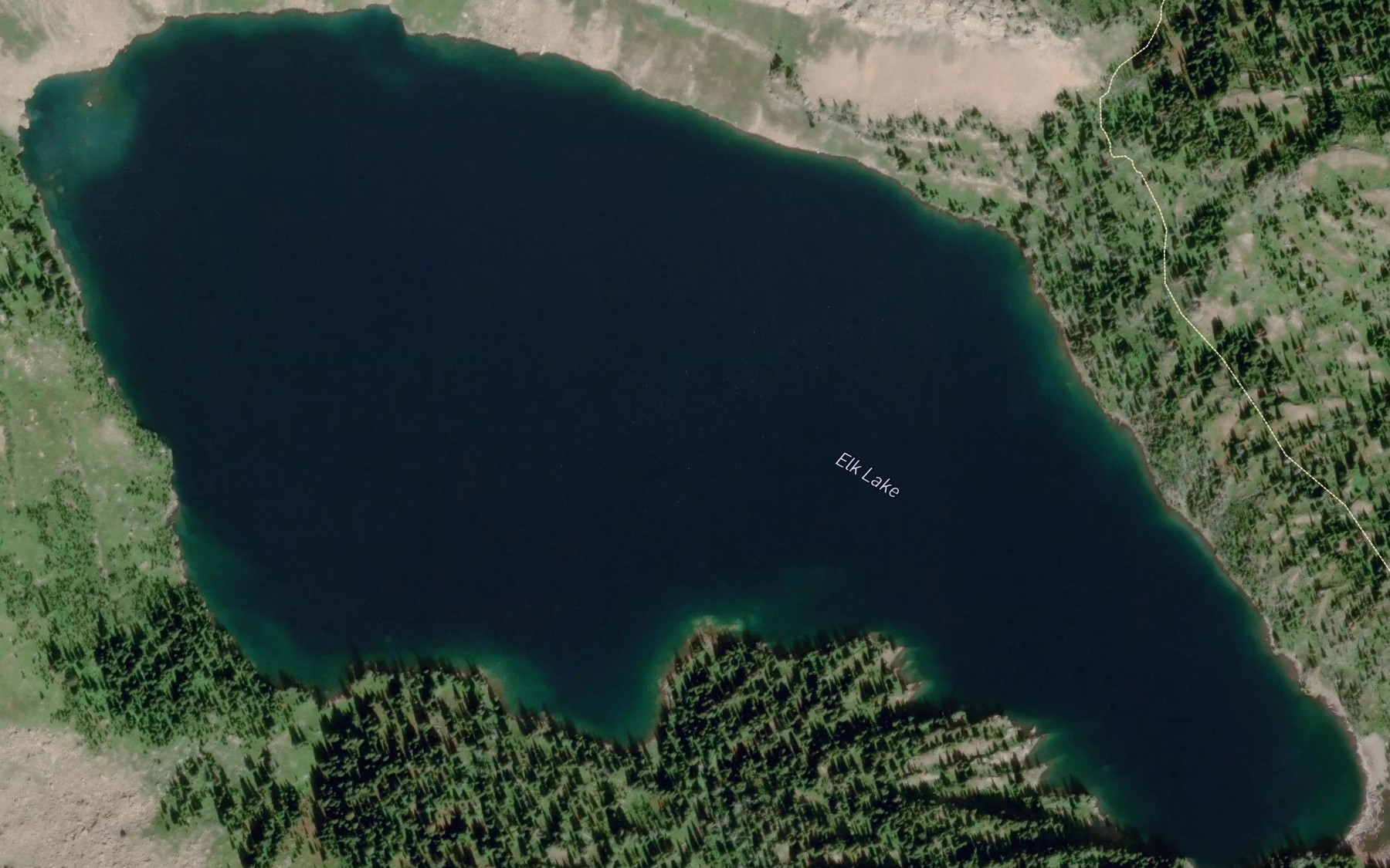 Satellite map of the Elk Lake