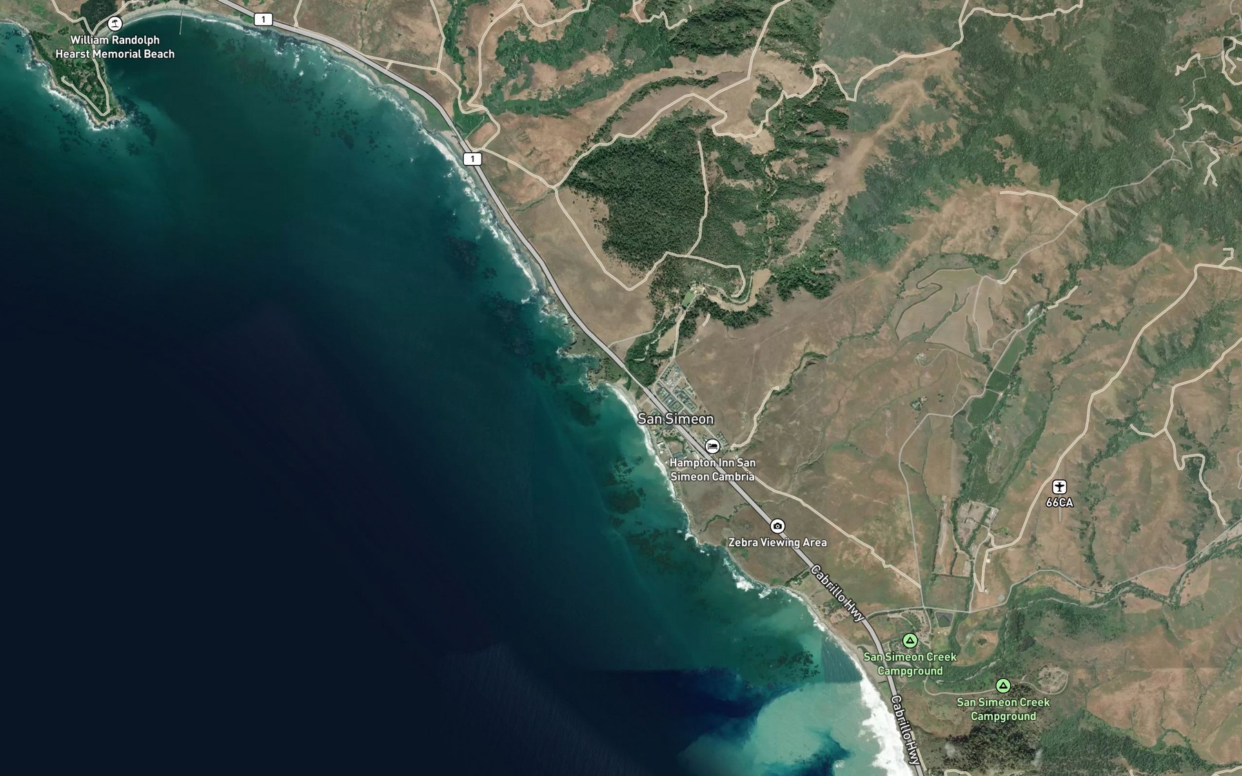 Satellite map of the Pico Creek