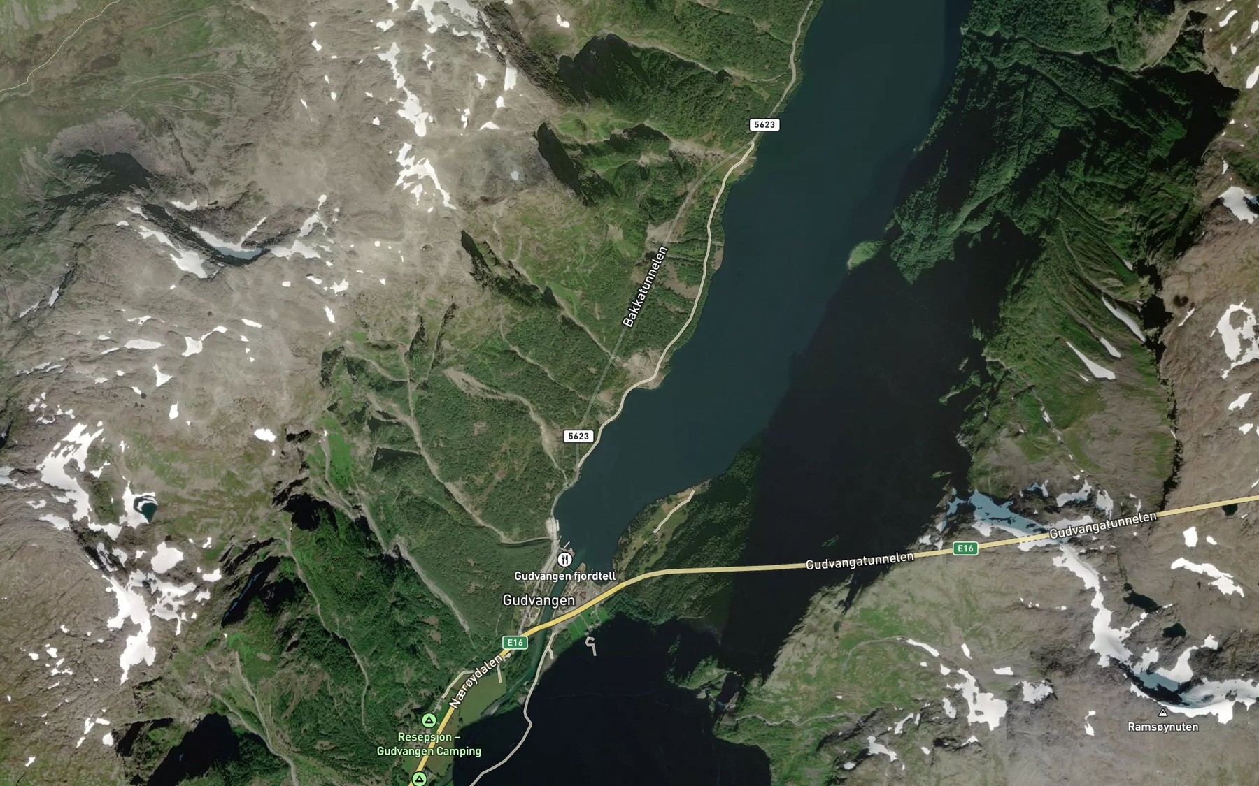 Satellite map of the Hestanesviki