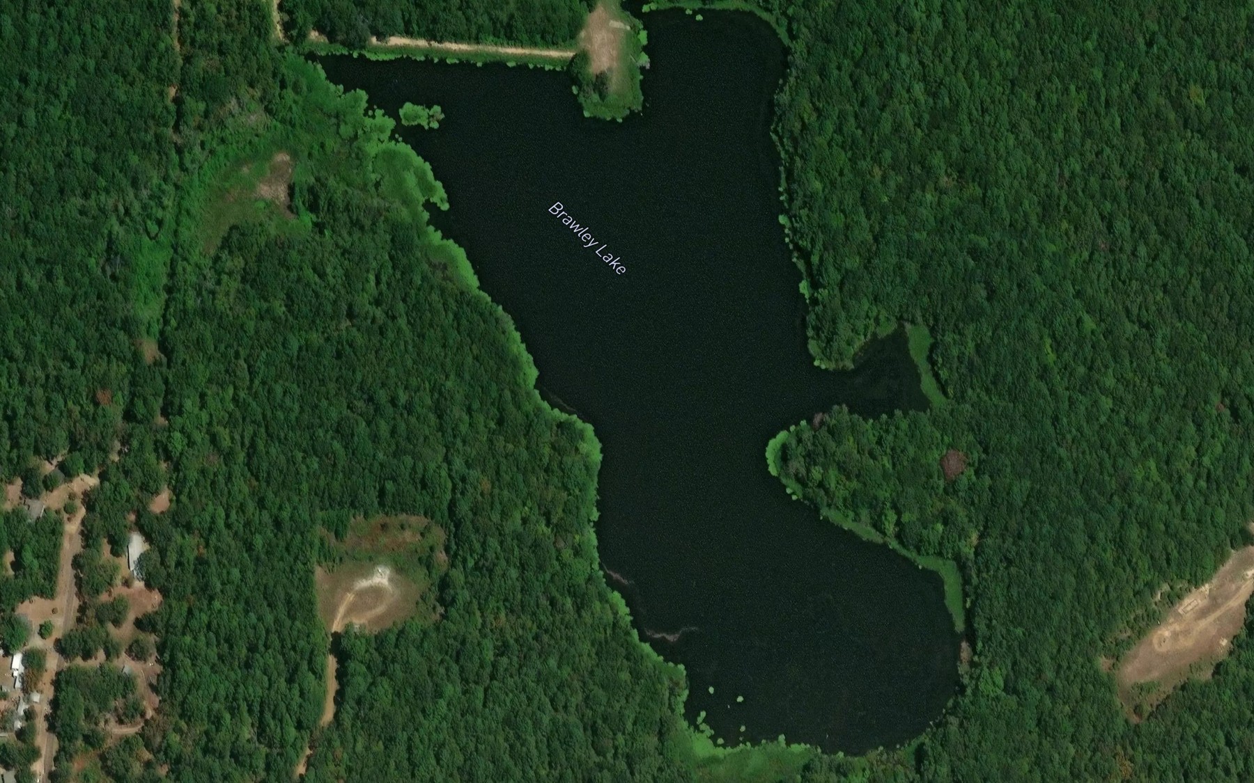 Satellite map of the Brawley Lake