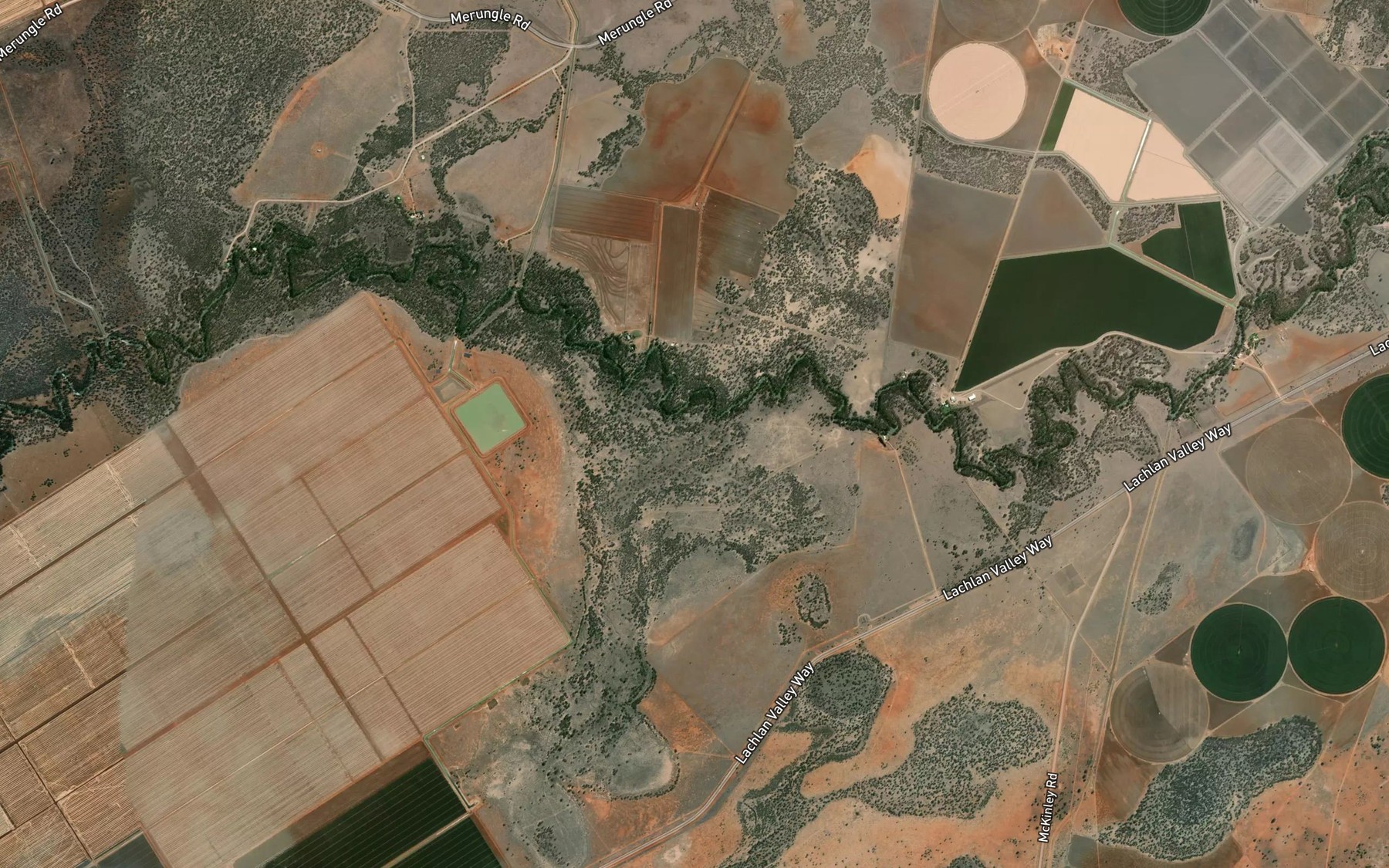 Satellite map of the Cabbage Garden Creek