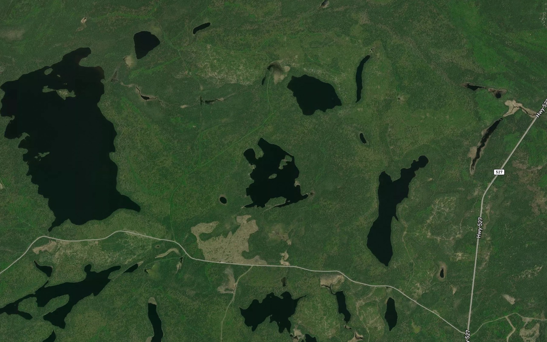 Satellite map of the Merkley Lake