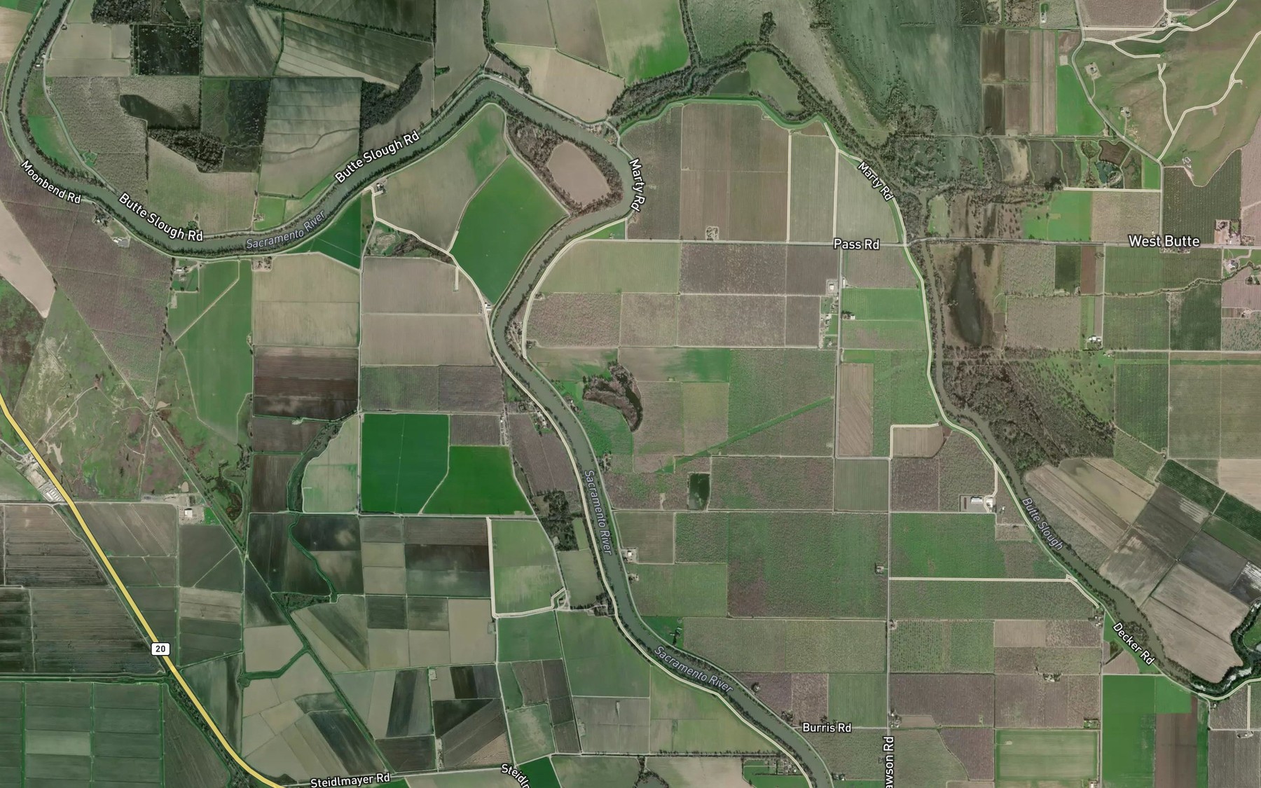 Satellite map of the Wood Lake