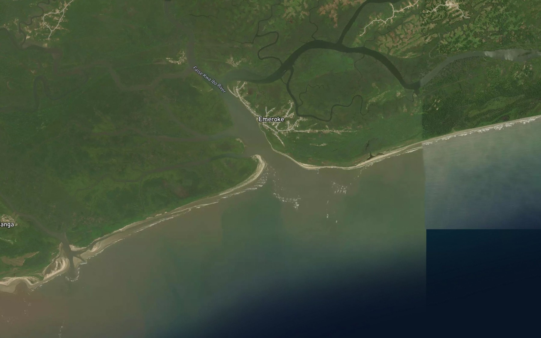 Satellite map of the Kwa Ibo Creek