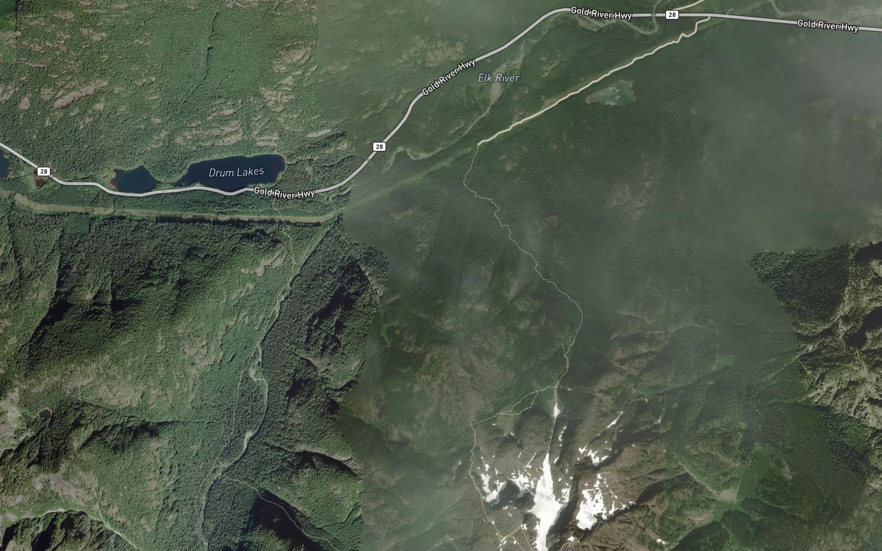 Satellite map of the Crest Creek