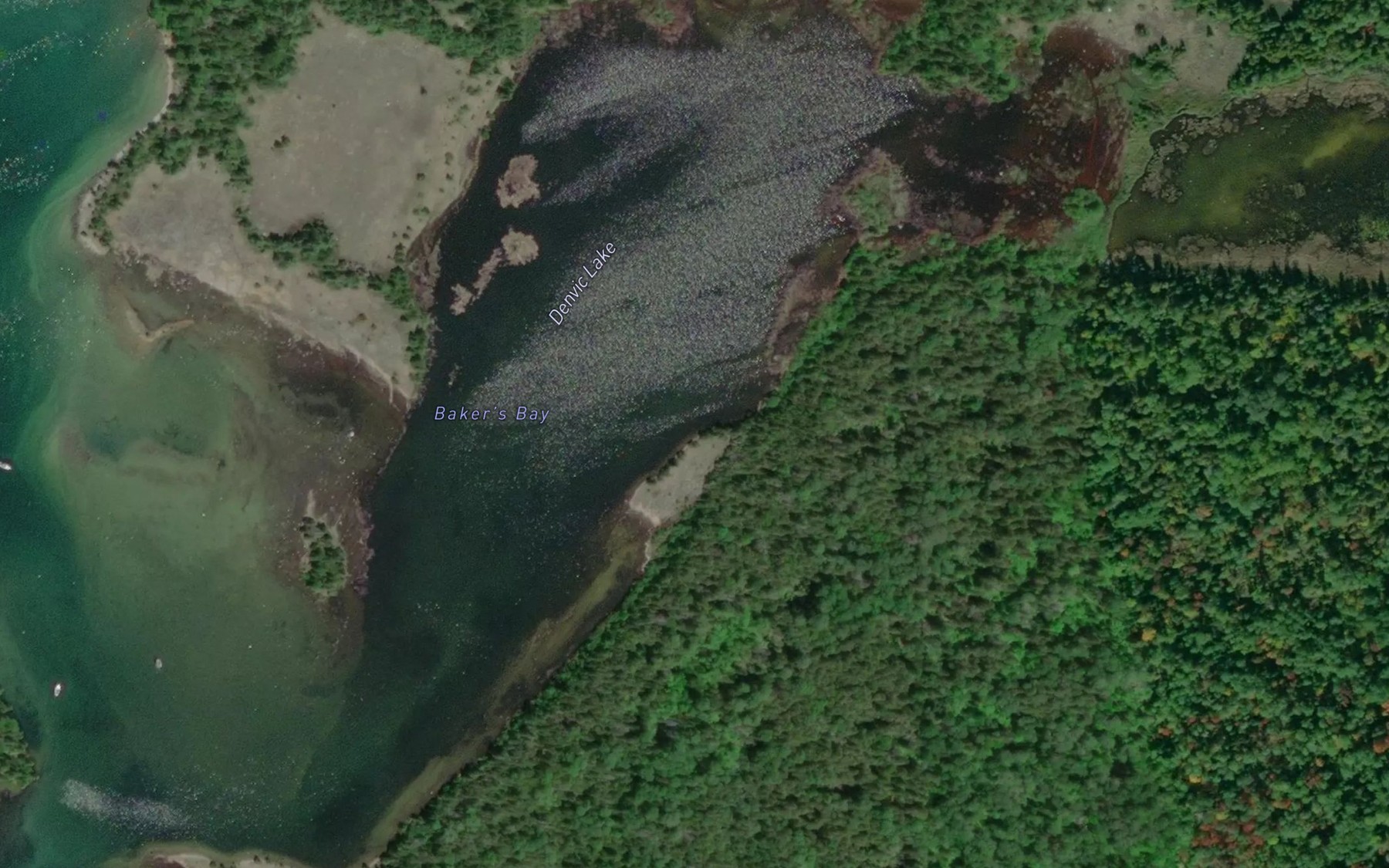 Satellite map of the Baker's Bay
