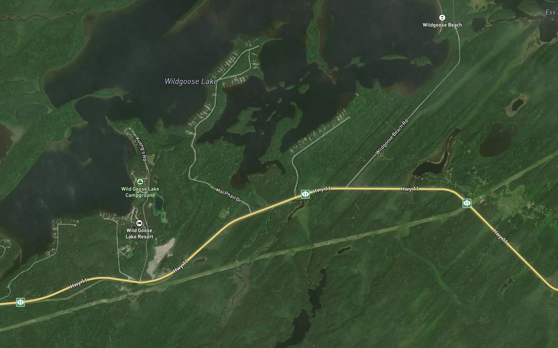 Satellite map of the Creelman Creek