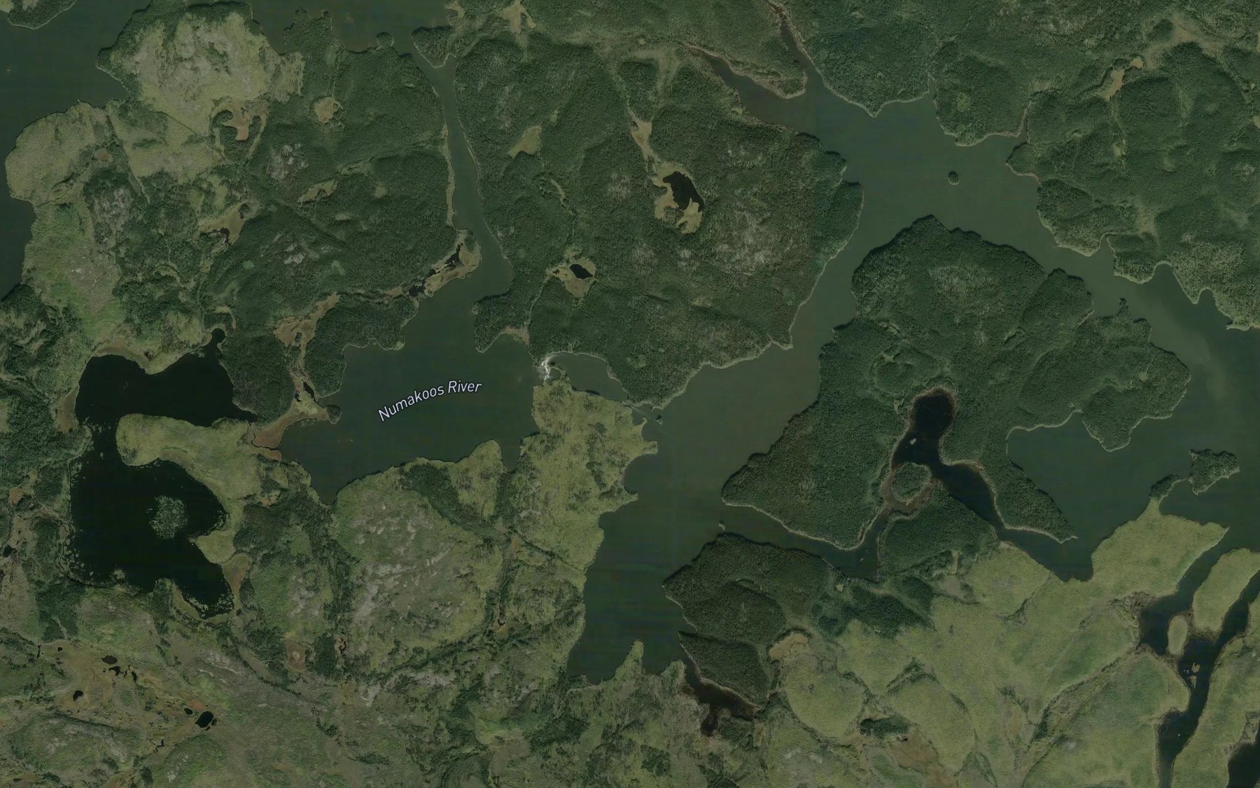 Satellite map of the Kaneesuschisik Rapids