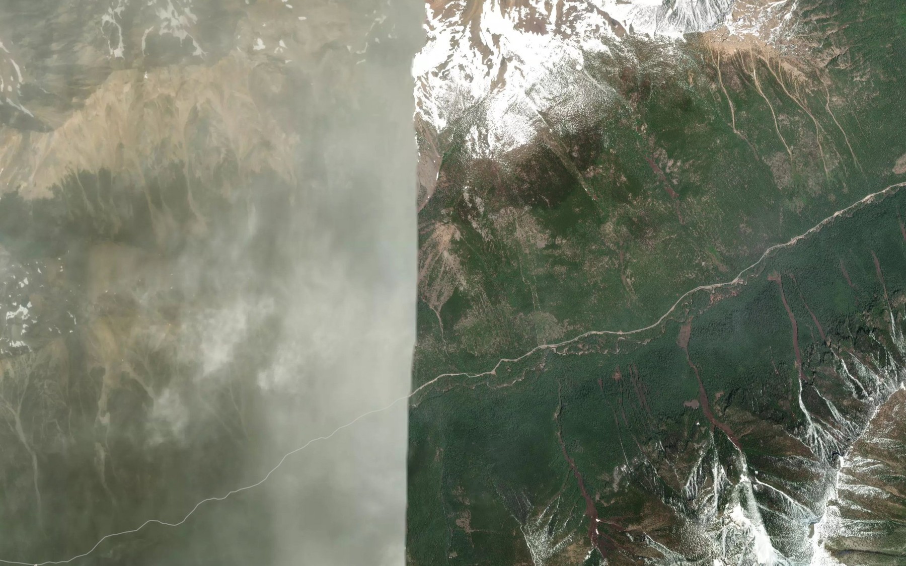 Satellite map of the Isaac Creek