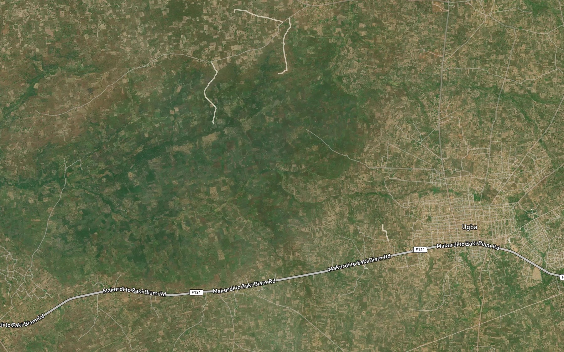 Satellite map of the River Ushisha