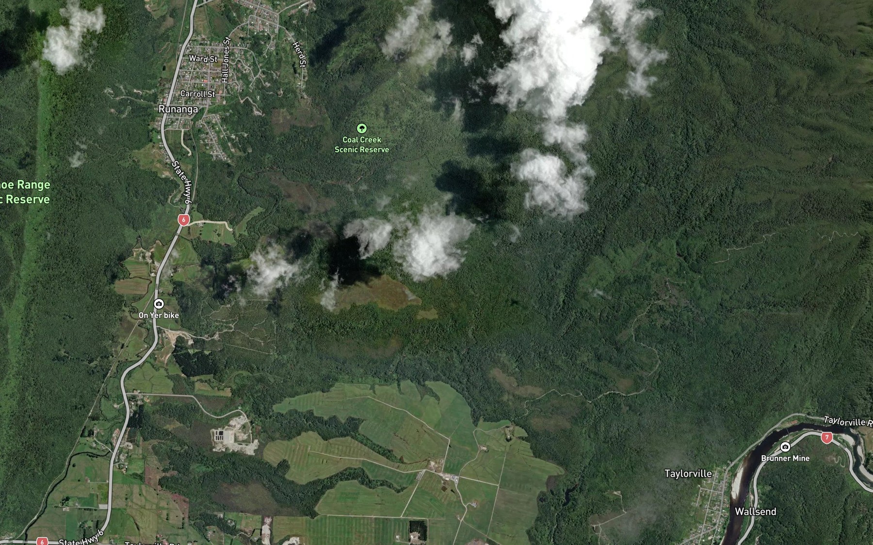 Satellite map of the Fiji Creek