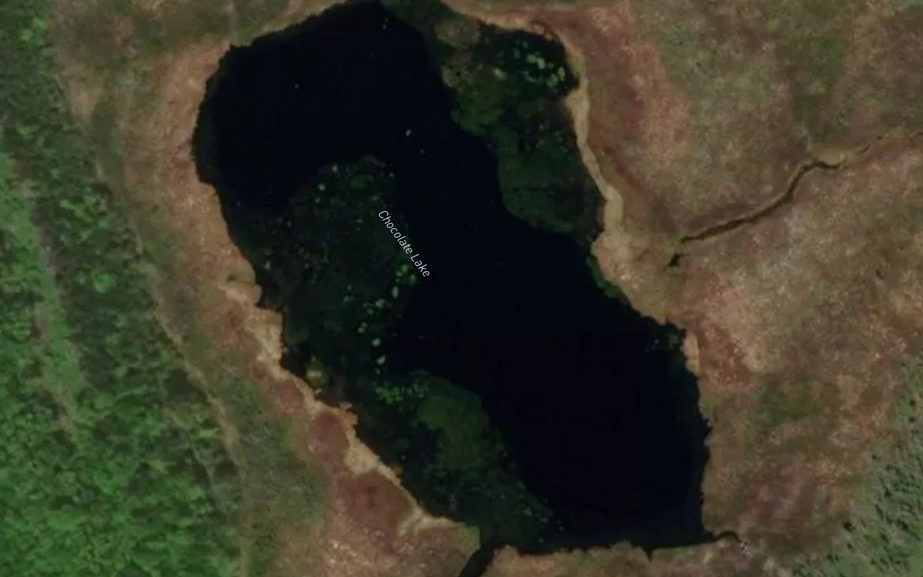 Satellite map of the Chocolate Lake