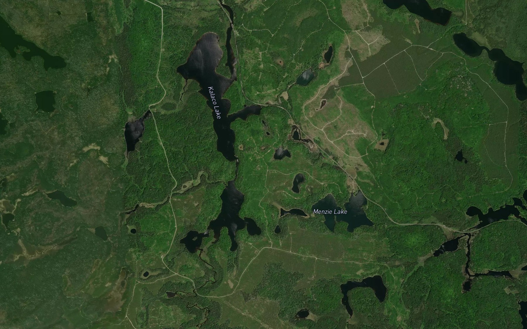 Satellite map of the Menzie Creek