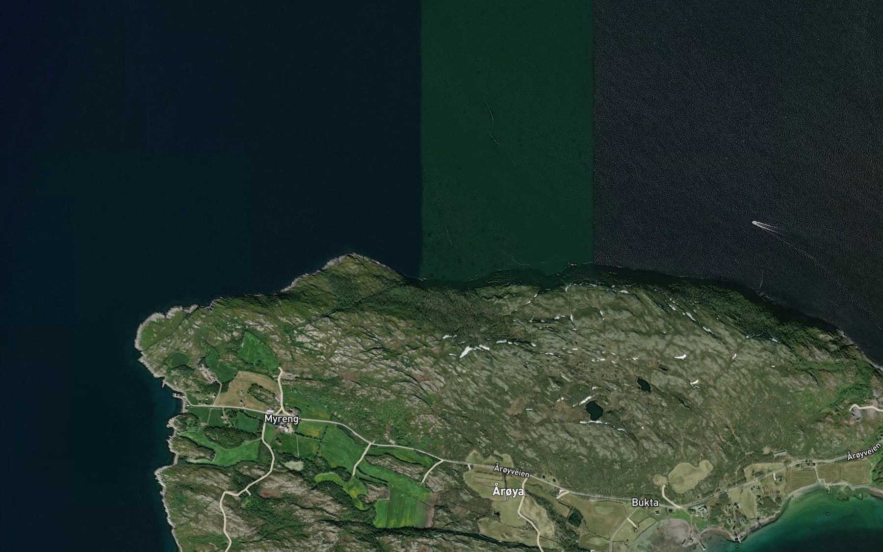 Satellite map of the Krunesbukta