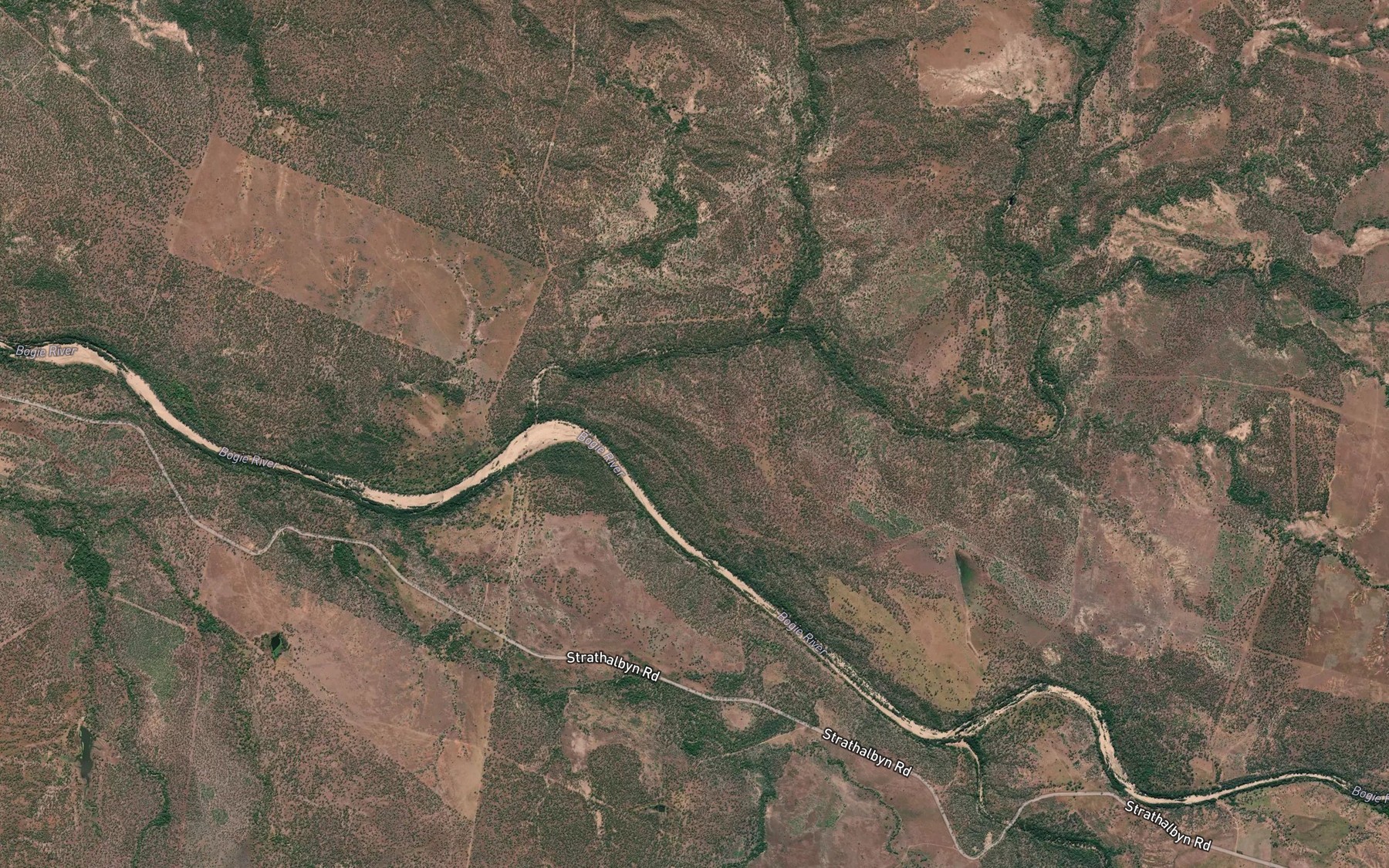 Satellite map of the Chasewater Creek