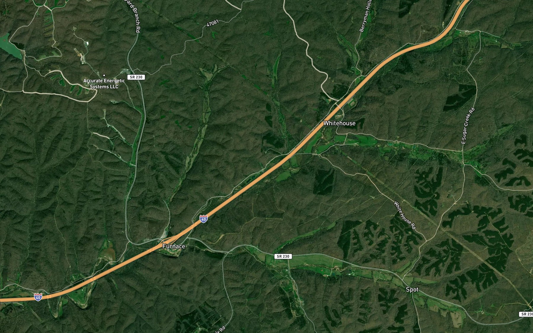 Satellite map of the Thornton Spring