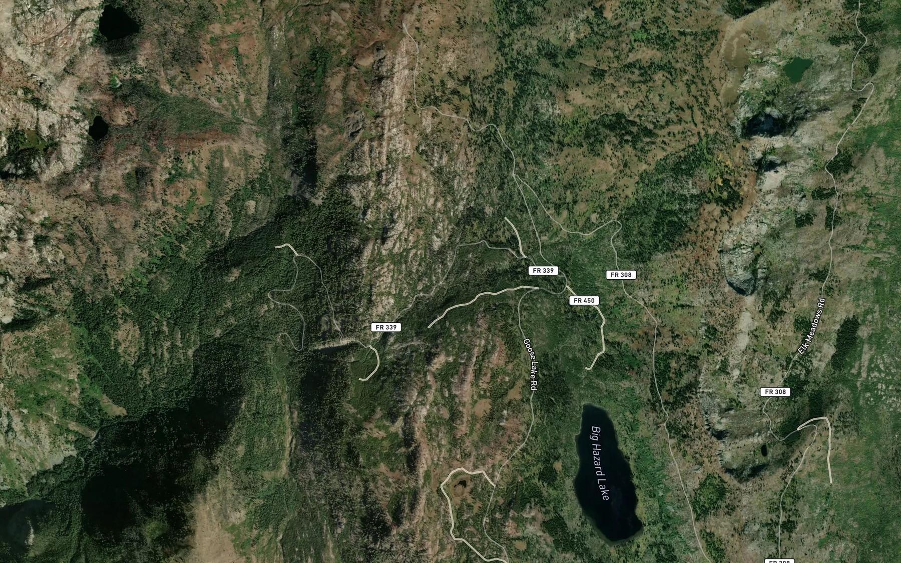Satellite map of the Clayburn Creek