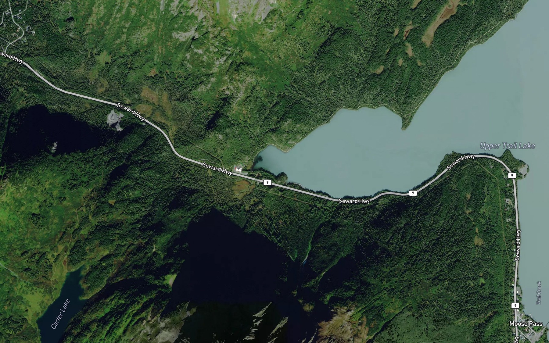 Satellite map of the Moose Creek