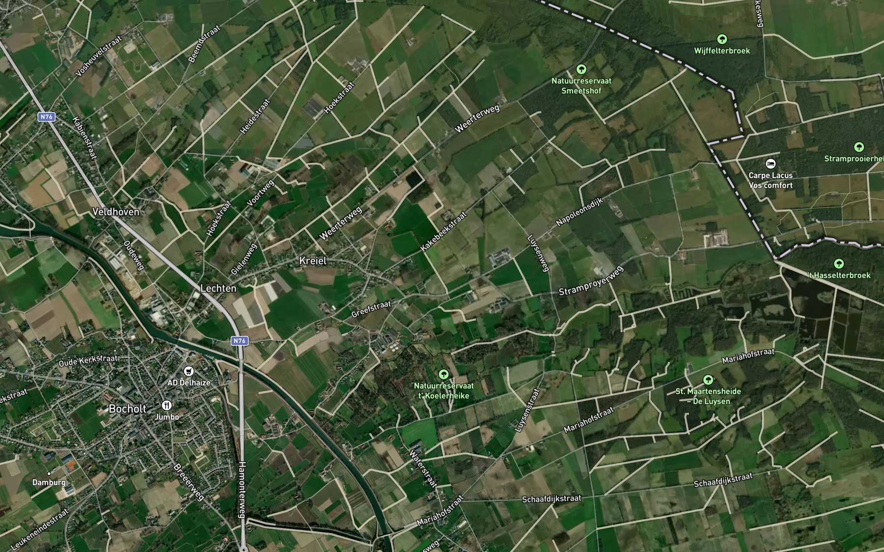 Satellite map of the Weerterbeek