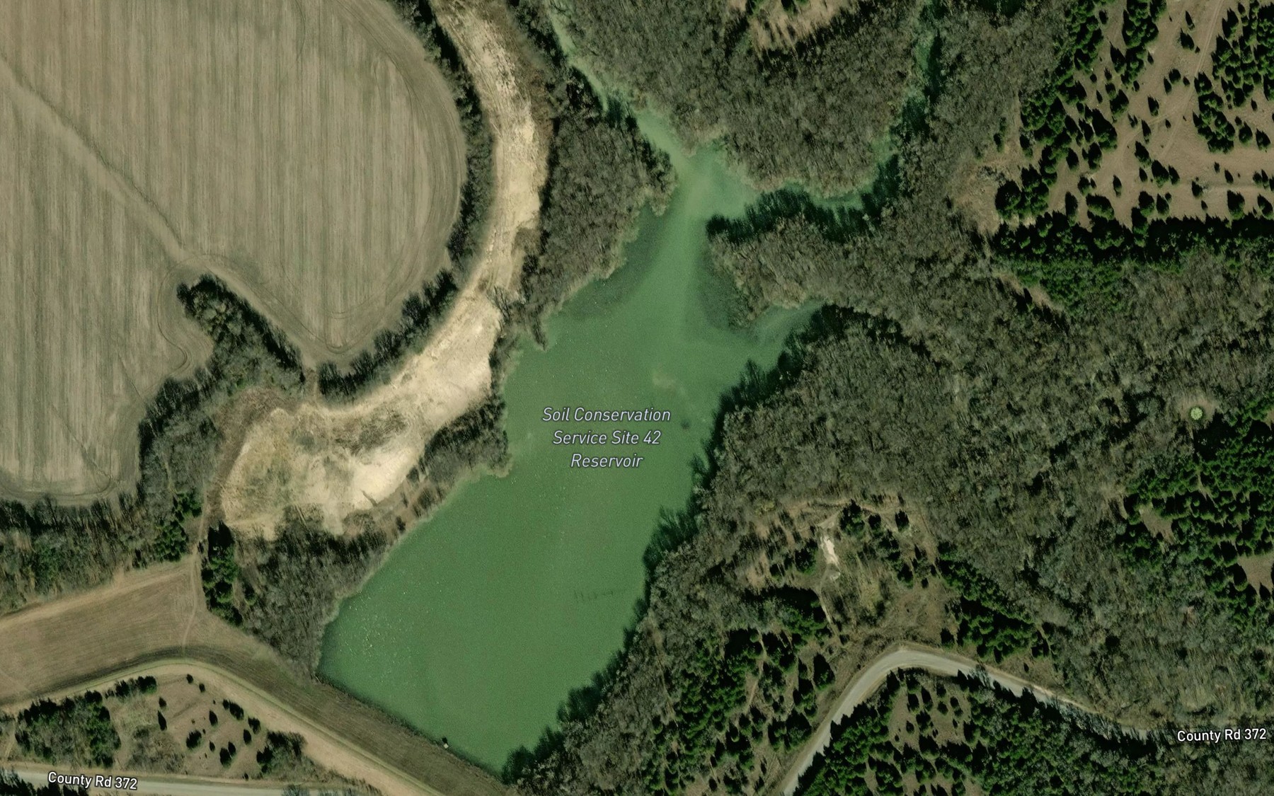 Satellite map of the Soil Conservation Service Site 42 Reservoir