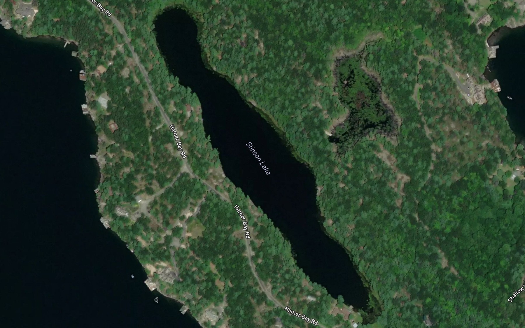 Satellite map of the Stinson Lake